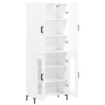 vidaXL Dulap înalt, alb, 69,5x34x180 cm, lemn compozit