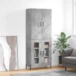 vidaXL Dulap înalt, gri beton, 69,5x34x180, lemn compozit