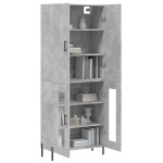 vidaXL Dulap înalt, gri beton, 69,5x34x180, lemn compozit