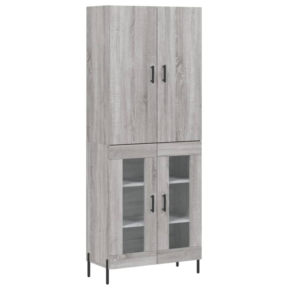 vidaXL Dulap înalt, gri sonoma, 69,5x34x180 cm, lemn compozit