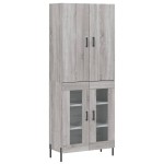 vidaXL Dulap înalt, gri sonoma, 69,5x34x180 cm, lemn compozit