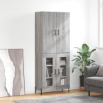 vidaXL Dulap înalt, gri sonoma, 69,5x34x180 cm, lemn compozit