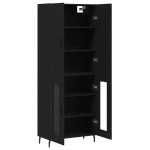 vidaXL Dulap înalt, negru, 69,5x34x180 cm, lemn compozit