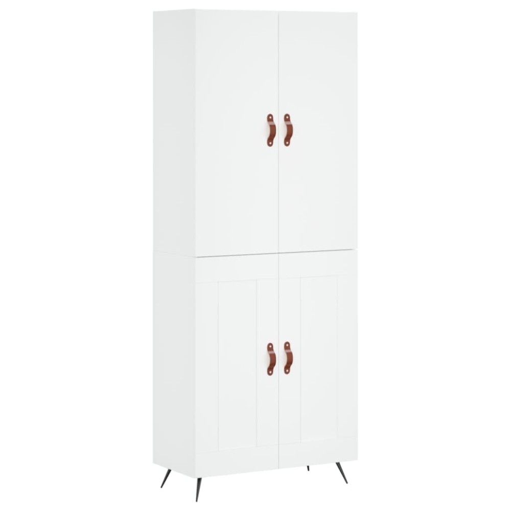 vidaXL Dulap înalt, alb, 69,5x34x180 cm, lemn compozit