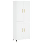 vidaXL Dulap înalt, alb, 69,5x34x180 cm, lemn compozit