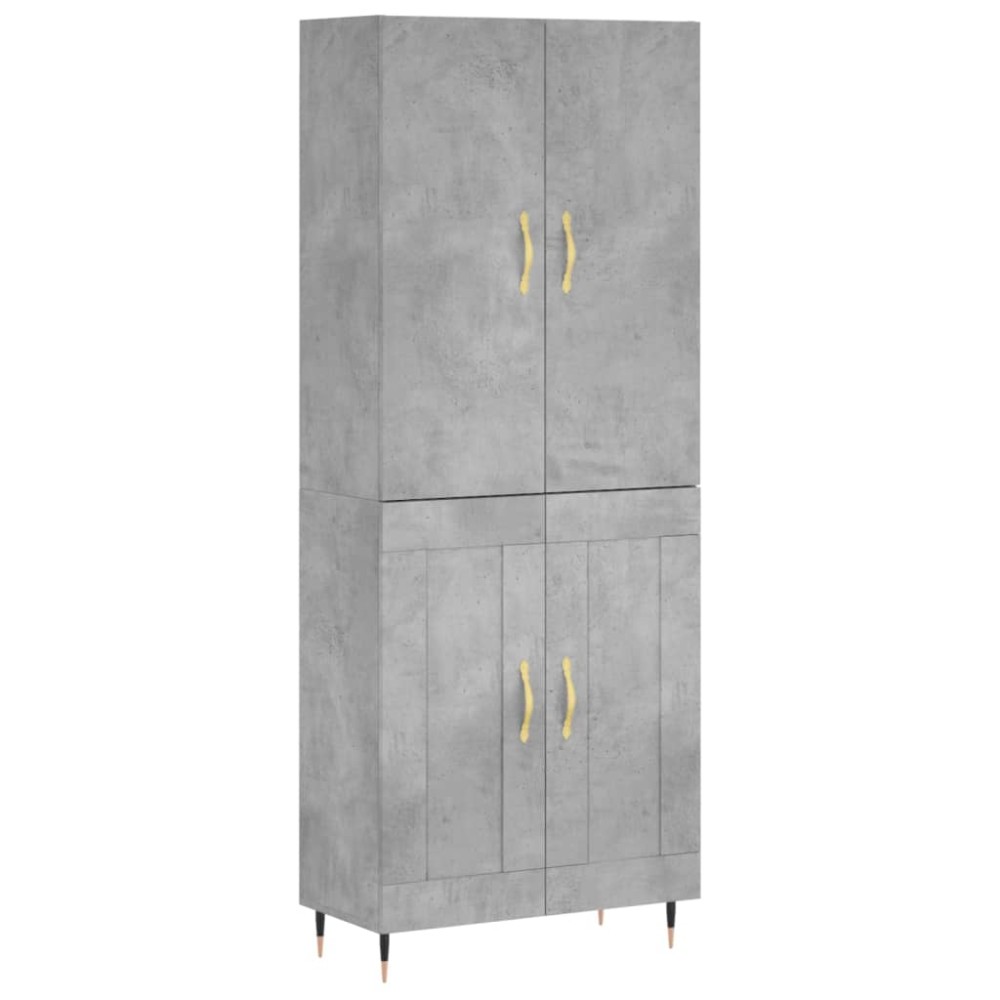 vidaXL Dulap înalt, gri beton, 69,5x34x180, lemn compozit