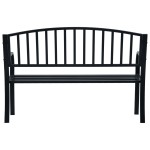 vidaXL Bancă de grădină din oțel, negru, 120 cm