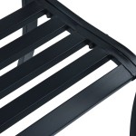vidaXL Bancă de grădină din oțel, negru, 120 cm