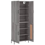 vidaXL Dulap înalt, gri sonoma, 69,5x34x180 cm, lemn compozit