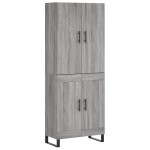 vidaXL Dulap înalt, gri sonoma, 69,5x34x180 cm, lemn compozit
