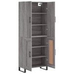 vidaXL Dulap înalt, gri sonoma, 69,5x34x180 cm, lemn compozit
