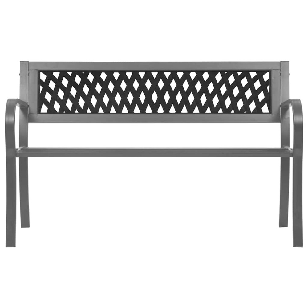 vidaXL Bancă de grădină din oțel, negru, 120 cm