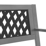 vidaXL Bancă de grădină din oțel, negru, 120 cm vidaXL Bancă de grădină din oțel, negru, 120 cm