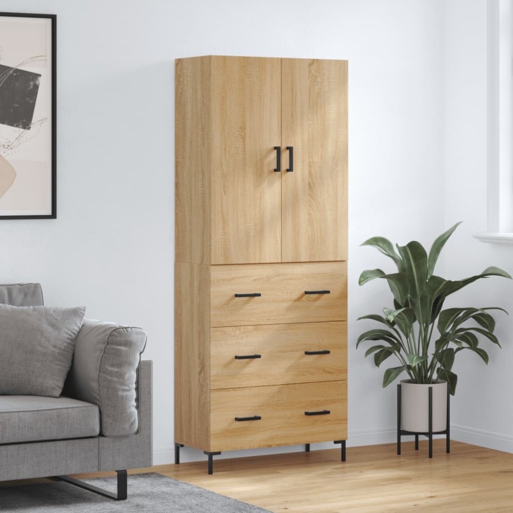 vidaXL Dulap înalt, stejar sonoma, 69,5x34x180 cm, lemn compozit