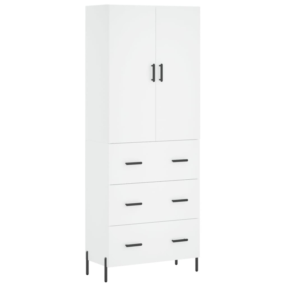 vidaXL Dulap înalt, alb, 69,5x34x180 cm, lemn compozit