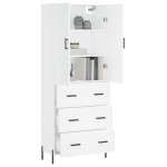 vidaXL Dulap înalt, alb, 69,5x34x180 cm, lemn compozit