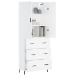 vidaXL Dulap înalt, alb, 69,5x34x180 cm, lemn compozit
