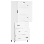 vidaXL Dulap înalt, alb, 69,5x34x180 cm, lemn compozit
