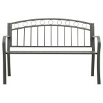 vidaXL Bancă de grădină, gri, 120 cm, oțel vidaXL Bancă de grădină, gri, 120 cm, oțel