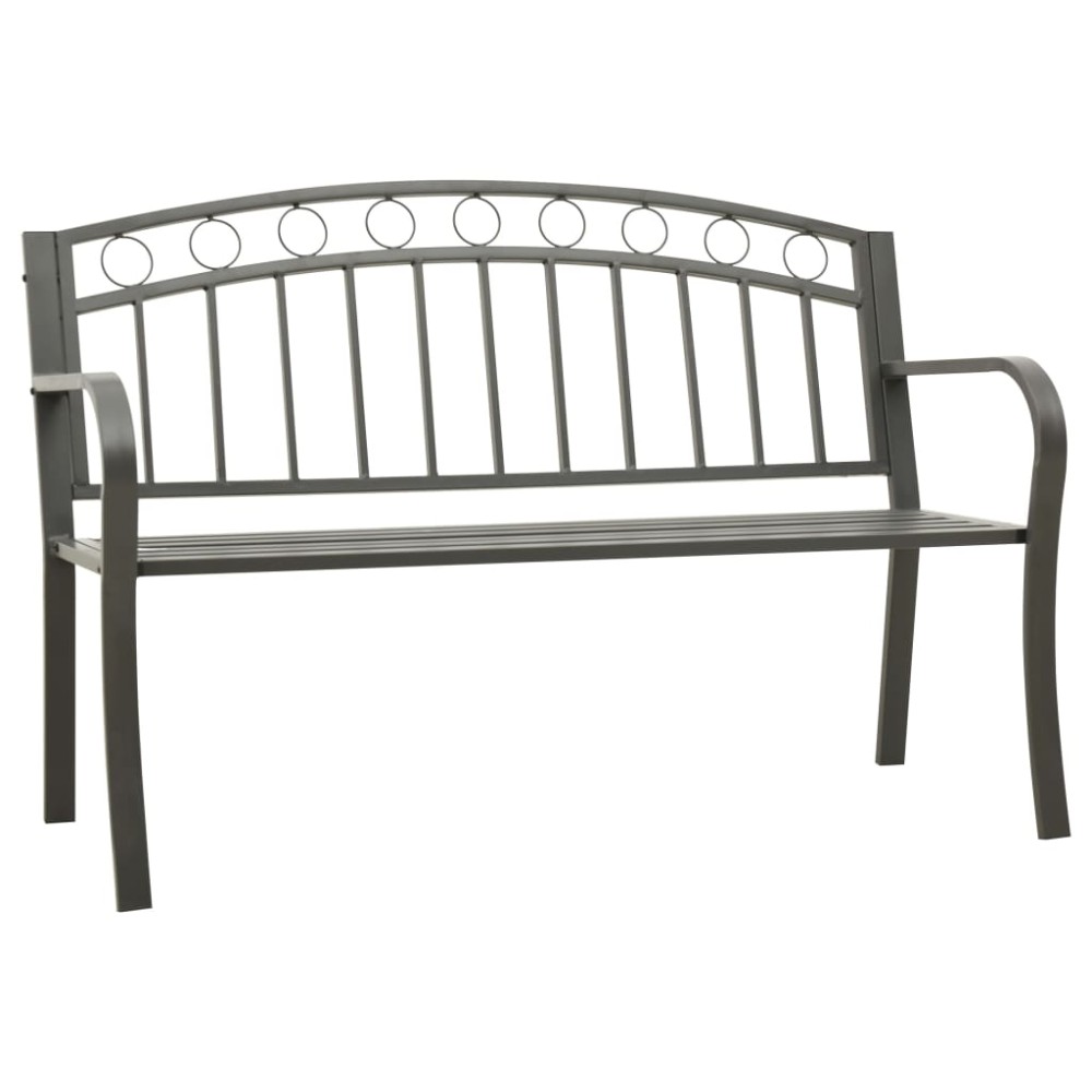 vidaXL Bancă de grădină, gri, 120 cm, oțel