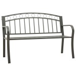 vidaXL Bancă de grădină, gri, 120 cm, oțel vidaXL Bancă de grădină, gri, 120 cm, oțel