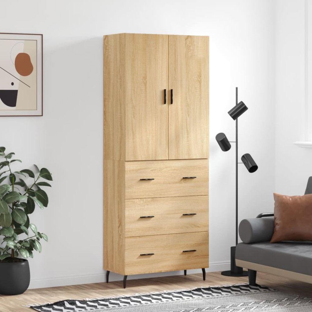 vidaXL Dulap înalt, stejar sonoma, 69,5x34x180 cm, lemn compozit