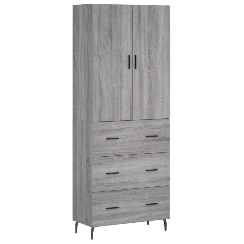 vidaXL Dulap înalt, gri sonoma, 69,5x34x180 cm, lemn compozit
