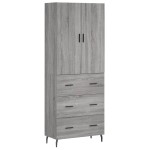 vidaXL Dulap înalt, gri sonoma, 69,5x34x180 cm, lemn compozit