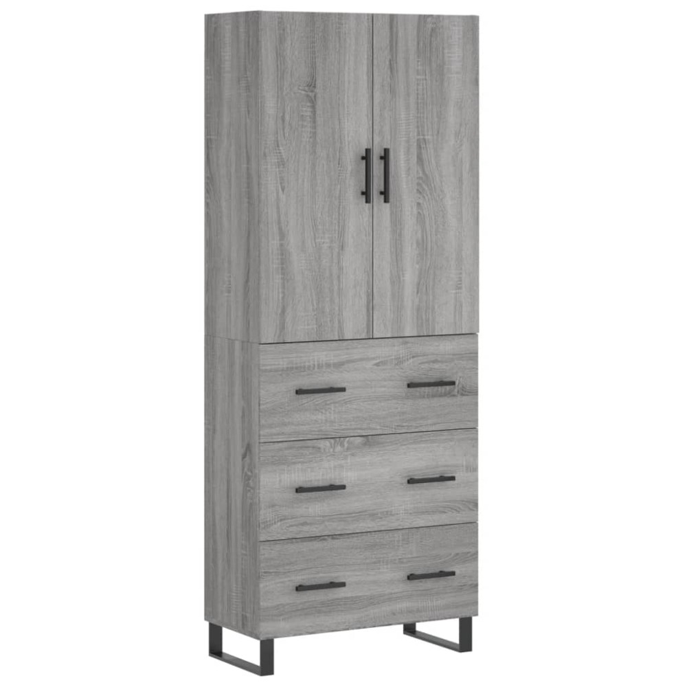 vidaXL Dulap înalt, gri sonoma, 69,5x34x180 cm, lemn compozit