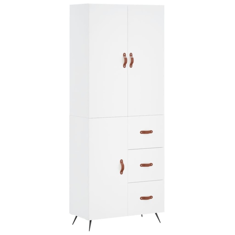 vidaXL Dulap înalt, alb, 69,5x34x180 cm, lemn compozit