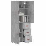 vidaXL Dulap înalt, gri beton, 69,5x34x180, lemn compozit