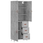 vidaXL Dulap înalt, gri beton, 69,5x34x180, lemn compozit