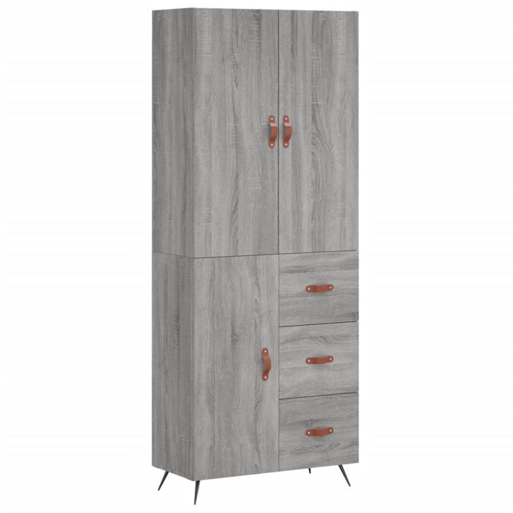 vidaXL Dulap înalt, gri sonoma, 69,5x34x180 cm, lemn compozit