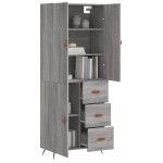 vidaXL Dulap înalt, gri sonoma, 69,5x34x180 cm, lemn compozit