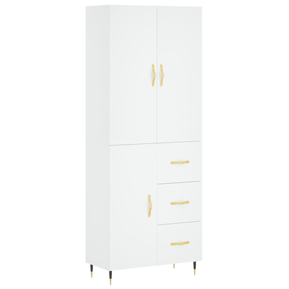 vidaXL Dulap înalt, alb, 69,5x34x180 cm, lemn compozit
