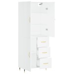 vidaXL Dulap înalt, alb, 69,5x34x180 cm, lemn compozit