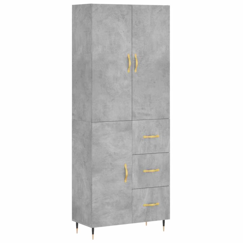 vidaXL Dulap înalt, gri beton, 69,5x34x180, lemn compozit
