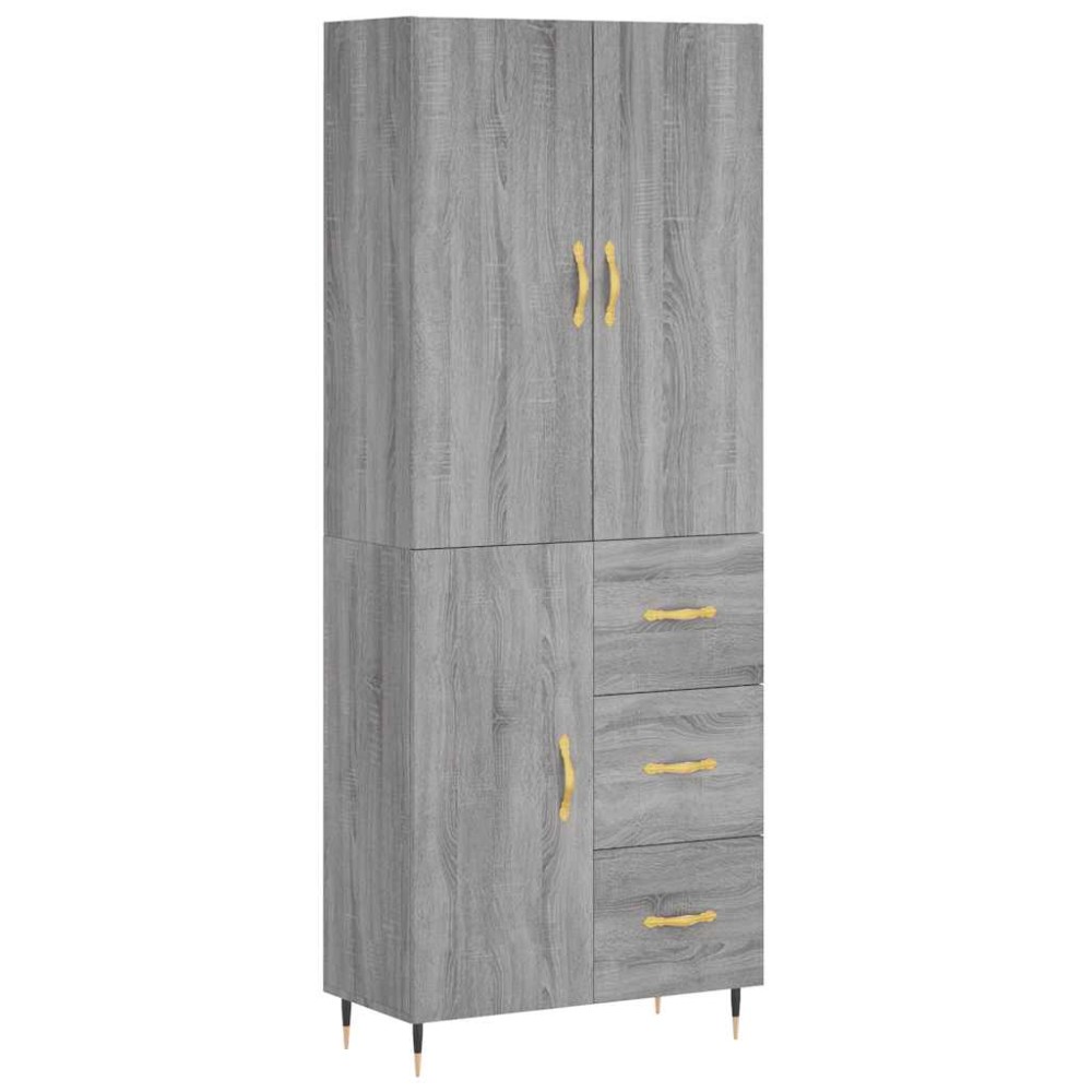 vidaXL Dulap înalt, gri sonoma, 69,5x34x180 cm, lemn compozit