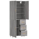 vidaXL Dulap înalt, gri sonoma, 69,5x34x180 cm, lemn compozit