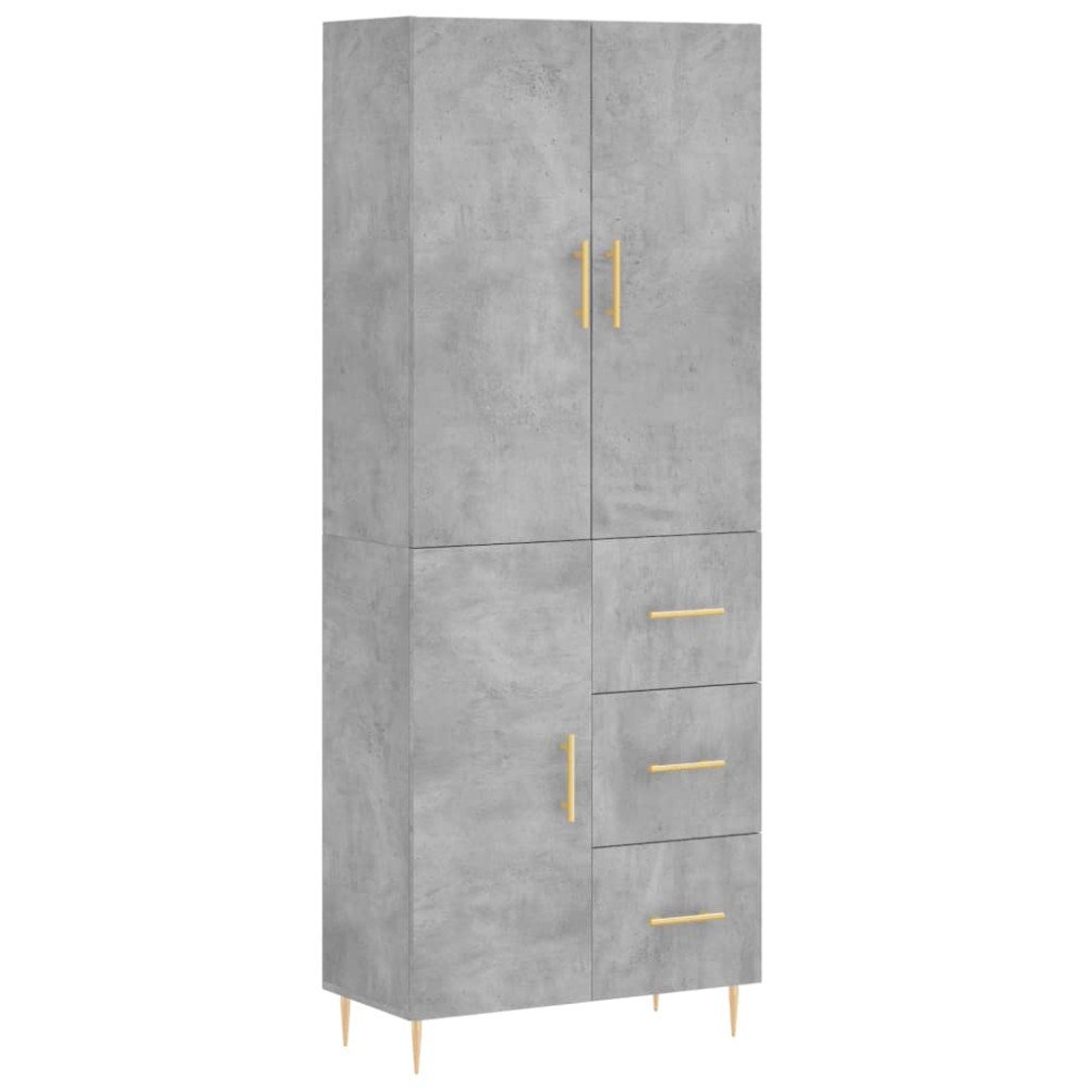 vidaXL Dulap înalt, gri beton, 69,5x34x180, lemn compozit