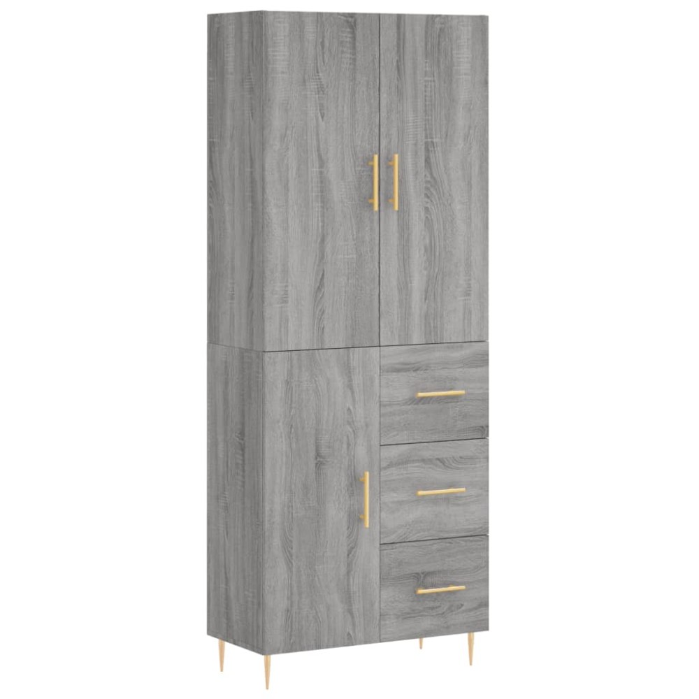 vidaXL Dulap înalt, gri sonoma, 69,5x34x180 cm, lemn compozit