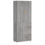 vidaXL Dulap înalt, gri sonoma, 69,5x34x180 cm, lemn compozit
