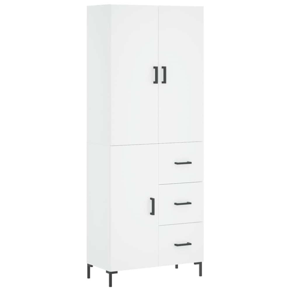 vidaXL Dulap înalt, alb, 69,5x34x180 cm, lemn compozit
