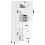 vidaXL Dulap înalt, alb, 69,5x34x180 cm, lemn compozit