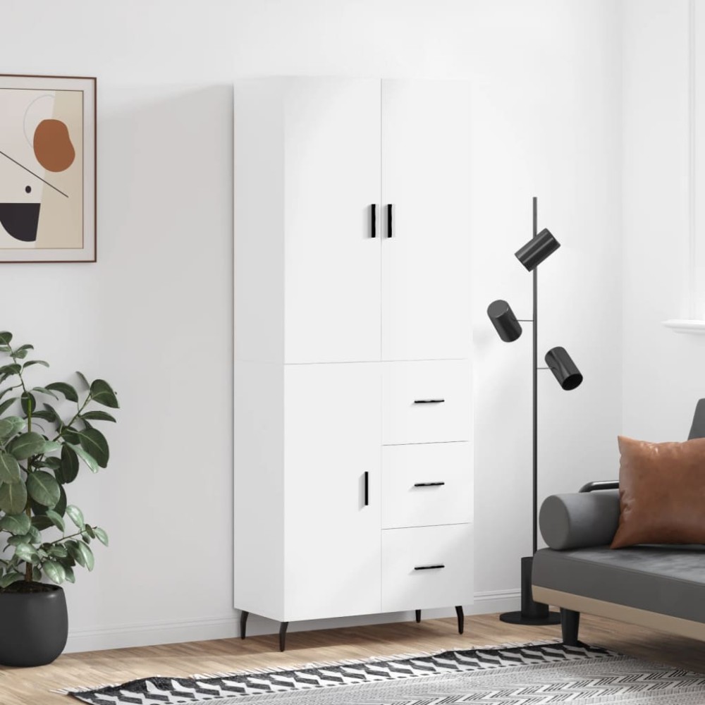 vidaXL Dulap înalt, alb, 69,5x34x180 cm, lemn compozit