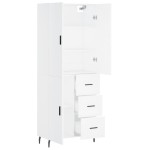 vidaXL Dulap înalt, alb, 69,5x34x180 cm, lemn compozit