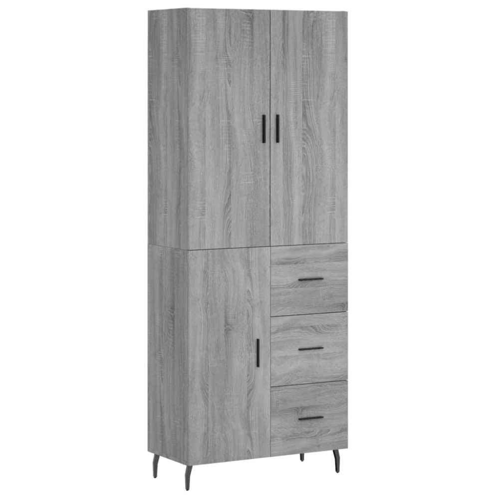 vidaXL Dulap înalt, gri sonoma, 69,5x34x180 cm, lemn compozit
