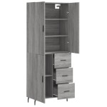 vidaXL Dulap înalt, gri sonoma, 69,5x34x180 cm, lemn compozit