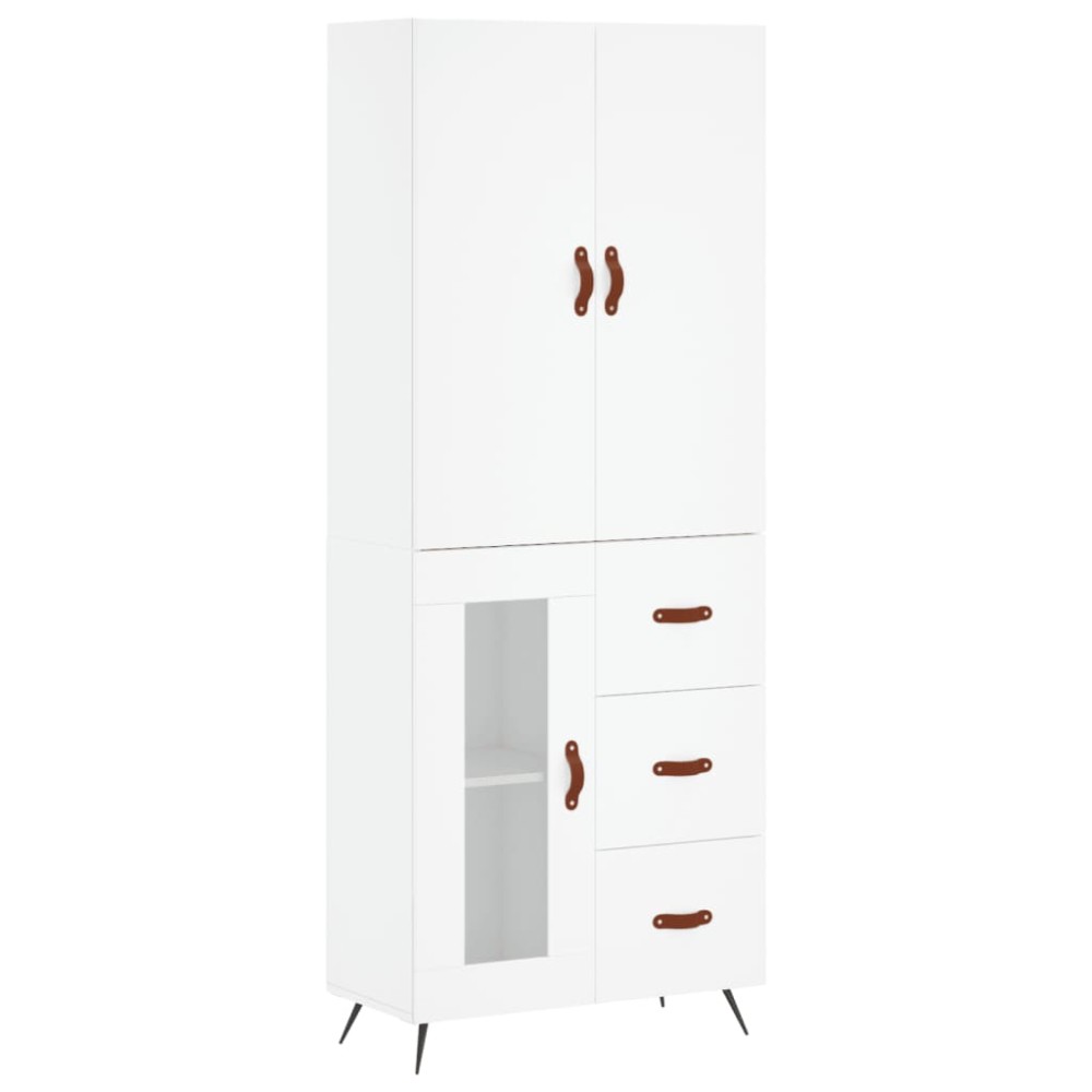 vidaXL Dulap înalt, alb, 69,5x34x180 cm, lemn compozit