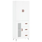vidaXL Dulap înalt, alb, 69,5x34x180 cm, lemn compozit